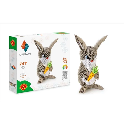 Kép 3/3 - Origami 3D Nyuszi papírhajtogatós építőjáték