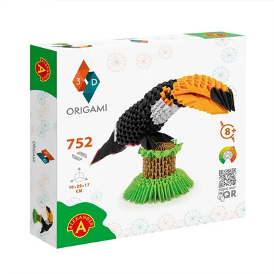 Kép 2/3 - Origami 3D Tukán papírhajtogatós építőjáték