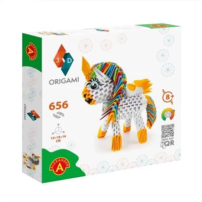 Kép 2/3 - Origami 3D Unikornis papírhajtogatós építőjáték