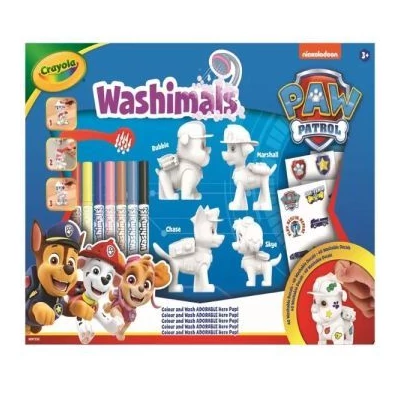 Crayola Washimals: Kimosható Mancs őrjárat figura matricákkal - 4 db-os