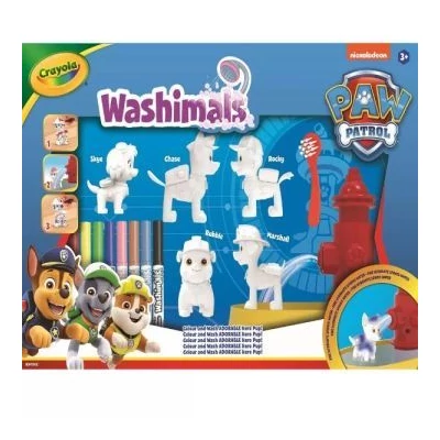 Crayola Washimals: Kimosható Mancs őrjárat figura matricákkal - 5 db-os