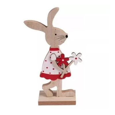 Fa nyuszi figura dekoráció, 18 cm - többféle