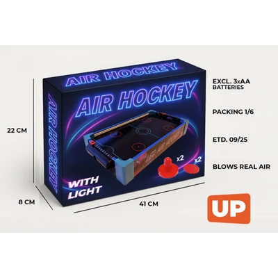 Kép 2/2 - Asztali léghoki LED fénnyel – Mini arcade élmény otthonra