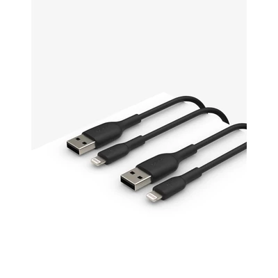 Kép 4/8 - Belkin BOOST CHARGE USB-A to Lightning Cable, PVC - 1M (2 PK) - Black