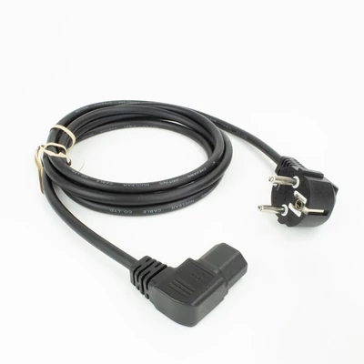 Kép 3/7 - ACT Powercord mains connector Schuko CEE 7/7 male (angled) - C15 (angled left) IEC 60320 1,5m Black