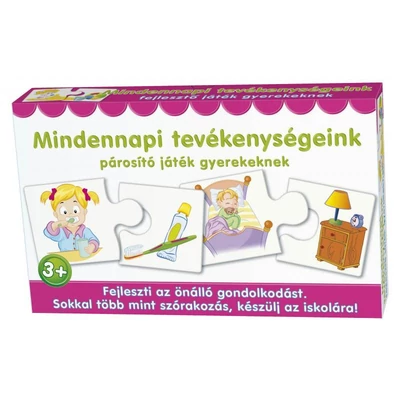Kép 13/13 - Keresd a párját, puzzle párosító játék, 12-féle, 28x17,5x4,5 cm dob.
