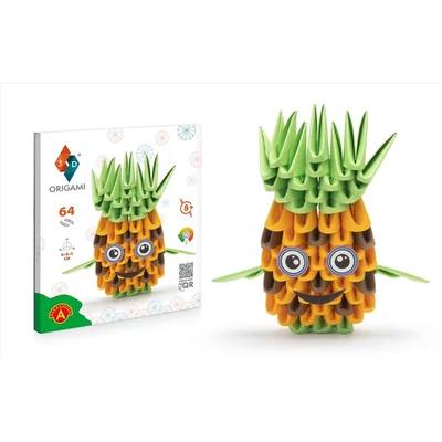 Kép 2/3 - Origami 3D Ananász papírhajtogatós építőjáték