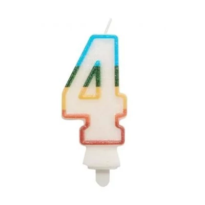 Színes számgyertya csillámmal, 8,5 cm - 4