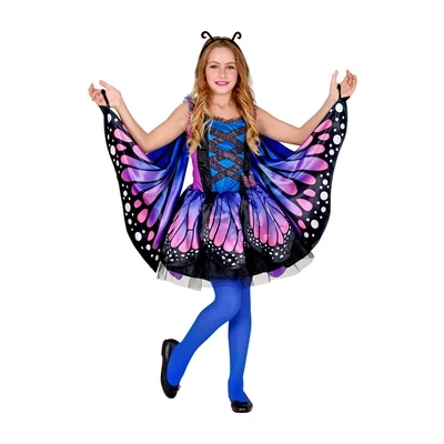 Kék pillangó jelmez szárnyakkal - 140 cm