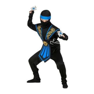 Kék harcos Ninja jelmez fegyverekkel - 140 cm