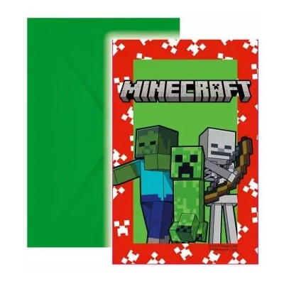Minecraft: Meghívó borítékkal - 6 db-os