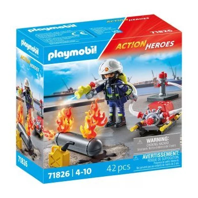 Playmobil: Tűzoltó figura vízágyúval