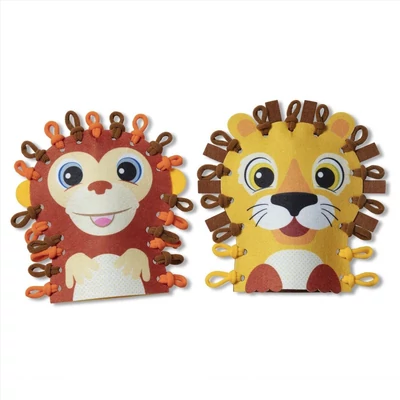 Kép 3/3 - Melissa & Doug Kreatív játék kezdőknek, Hurkold! - vadállatka bábok