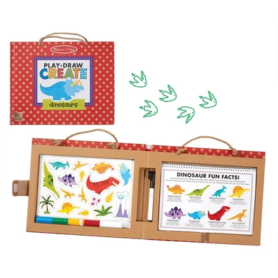 Kép 2/3 - Melissa & Doug Kreatív játék, Letörölhető rajz és mágneses játékkészlet, dínók