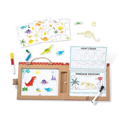 Kép 3/3 - Melissa & Doug Kreatív játék, Letörölhető rajz és mágneses játékkészlet, dínók