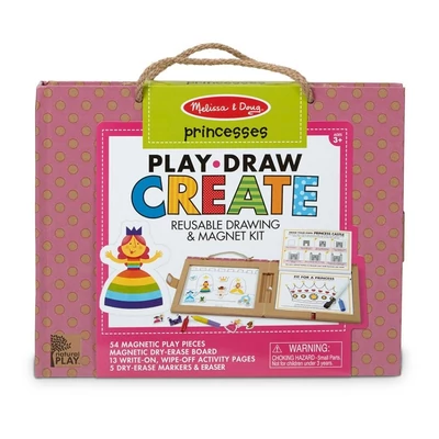 Kép 2/3 - Melissa & Doug Kreatív játék, Letörölhető rajzoló és mágneses játékkészlet - hercegnő