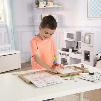 Kép 3/3 - Melissa & Doug Kreatív játék, Letörölhető rajzoló és mágneses játékkészlet - Farm