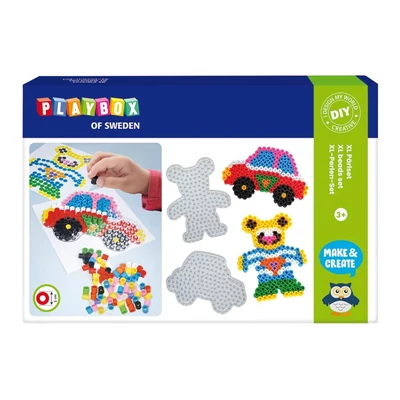 Kép 2/3 - Playbox Gyöngykép figurák XL, 600 db - autók és macik