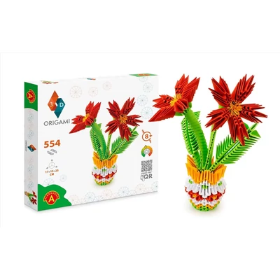 Kép 2/3 - Origami 3D Cserepes virág papírhajtogatós építőjáték