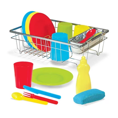 Kép 2/3 - Melissa & Doug Sütés-főzés, Konyhai étkészlet szárítóval