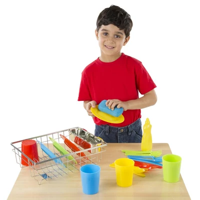 Kép 3/3 - Melissa & Doug Sütés-főzés, Konyhai étkészlet szárítóval