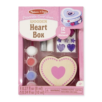 Kép 2/3 - Melissa & Doug Kreatív játék, Fa doboz díszítés, szív