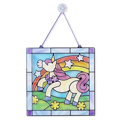 Kép 3/3 - Melissa & Doug Kreatív játék, Ólomüveg képkészítő készlet, unikornis