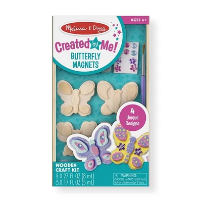 Kép 2/3 - Melissa & Doug Kreatív játék, Fa hűtőmágnes készítés, pillangó