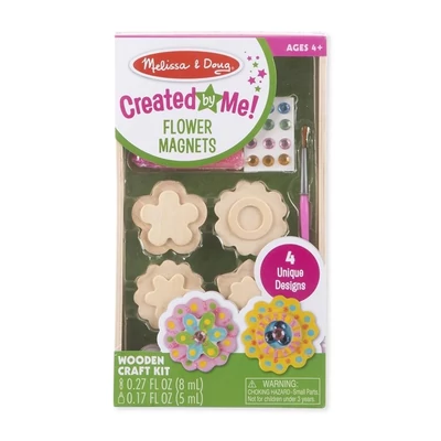 Kép 2/2 - Melissa & Doug Kreatív játék, Fa hűtőmágnes készítés, virágok