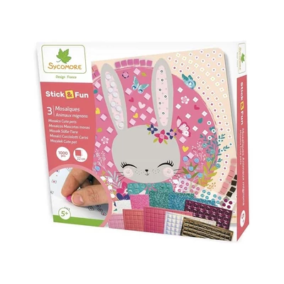Kép 2/3 - Sycomore Stick n fun Mozaikkép-készítő - cuki állatok