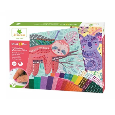 Kép 2/3 - Sycomore Stick 'n fun Mozaikkép-készítő - ölelnivaló állatok