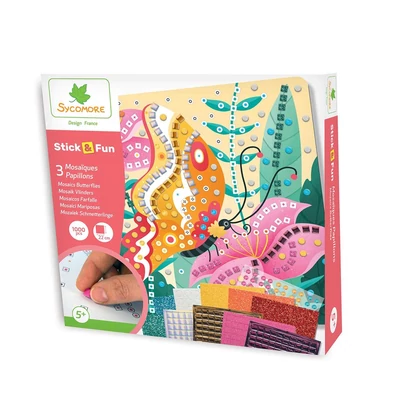 Kép 2/3 - Sycomore Stick'n Fun mozaikkép-készítő - pillangók