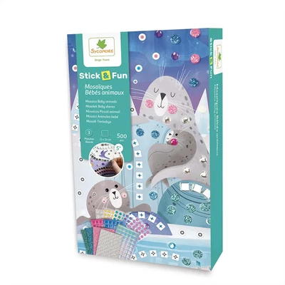 Kép 2/3 - Sycomore Stick'n Fun mozaikkép készítés - mama és bébi állatok