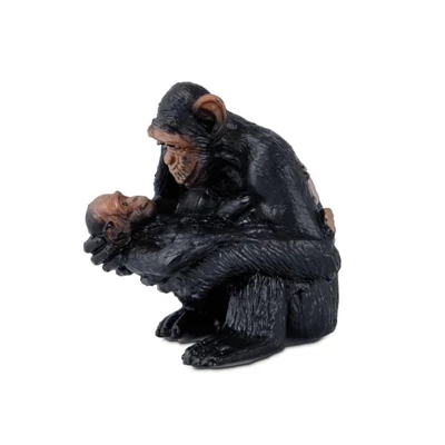 Kép 2/2 - Comansi Little Wild nőstény csimpánz kölyökkel figura