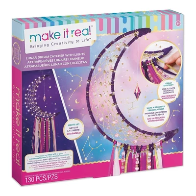 Kép 2/3 - Make It Real Holdalakú álomfogó készítő szett fényekkel