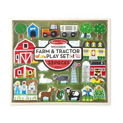 Kép 2/3 - Melissa & Doug Fa építőjáték, Farm és traktor