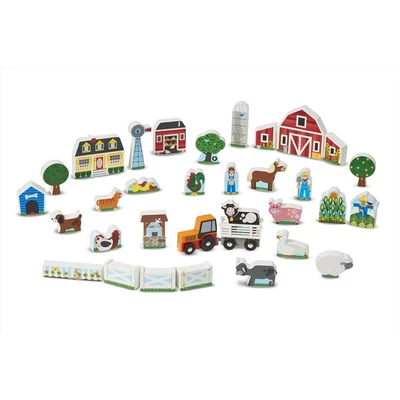 Kép 3/3 - Melissa & Doug Fa építőjáték, Farm és traktor