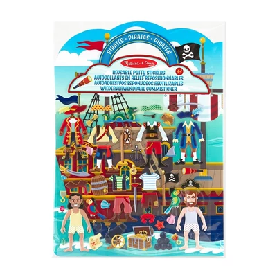 Kép 2/3 - Melissa & Doug, kreatív játék, pufi matrica készlet, kalózok
