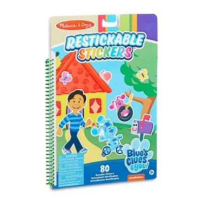 Melissa & Doug kreatív játék, újrahasználható matricakészlet, Azúrkék nyomok és te - Azúrkék kedvenc