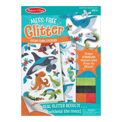 Kép 2/3 - Melissa & Doug Kreatív játék, Glitter pufi matrica készítő, óceán