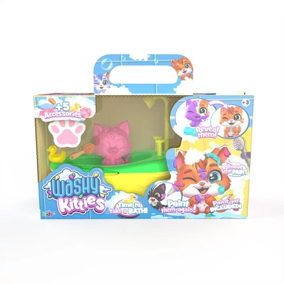 Kép 2/3 - Washy Friends Color Reveal Pancsoló cicusok káddal és 5 kiegészítővel - Szörmi