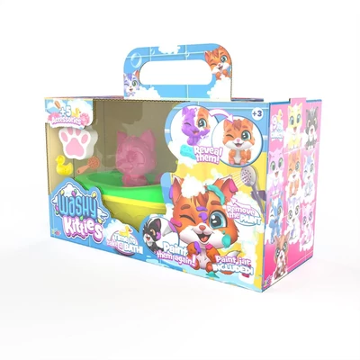 Kép 3/3 - Washy Friends Color Reveal Pancsoló cicusok káddal és 5 kiegészítővel - Szörmi