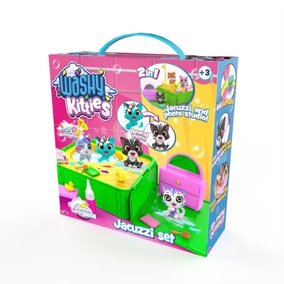 Kép 2/3 - Washy Friends Color Reveal Pancsoló cicusok jacuzzival és 5 kiegészítővel, 2 figurával