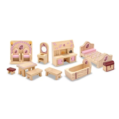 Kép 3/3 - Melissa & Doug Fa bútorkészlet kastélyhoz