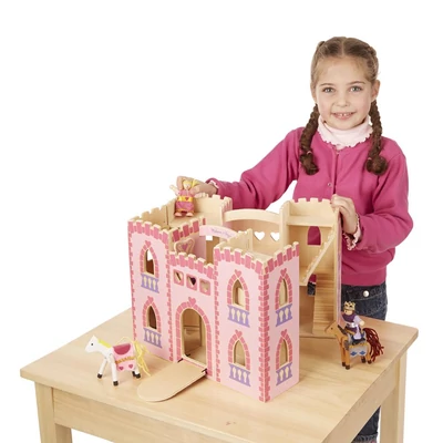 Kép 2/3 - Melissa & Doug Szétnyitható fa kastély, Királylány