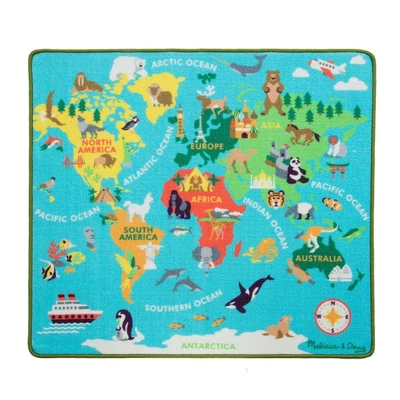 Kép 2/3 - Melissa & Doug Játszószőnyeg, 100x90 cm, a világ körül