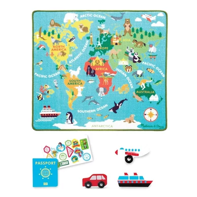 Kép 3/3 - Melissa & Doug Játszószőnyeg, 100x90 cm, a világ körül