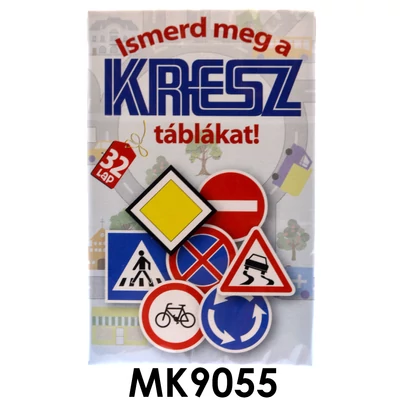 Kártya, Kresz tábla oktató, kvartett, 6,5x10 cm dob.