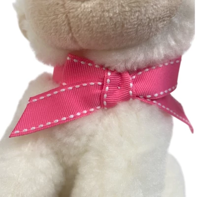 Kép 2/7 - Plüss bárány, ülõ, szalaggal, 2 szín, 19 cm