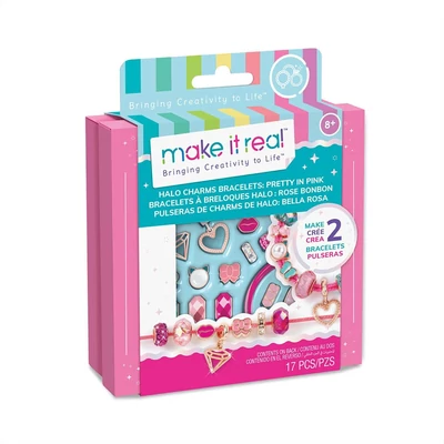 Kép 2/3 - Make It Real Ékszerkészítés, Halo charm karkötők csini pinkben